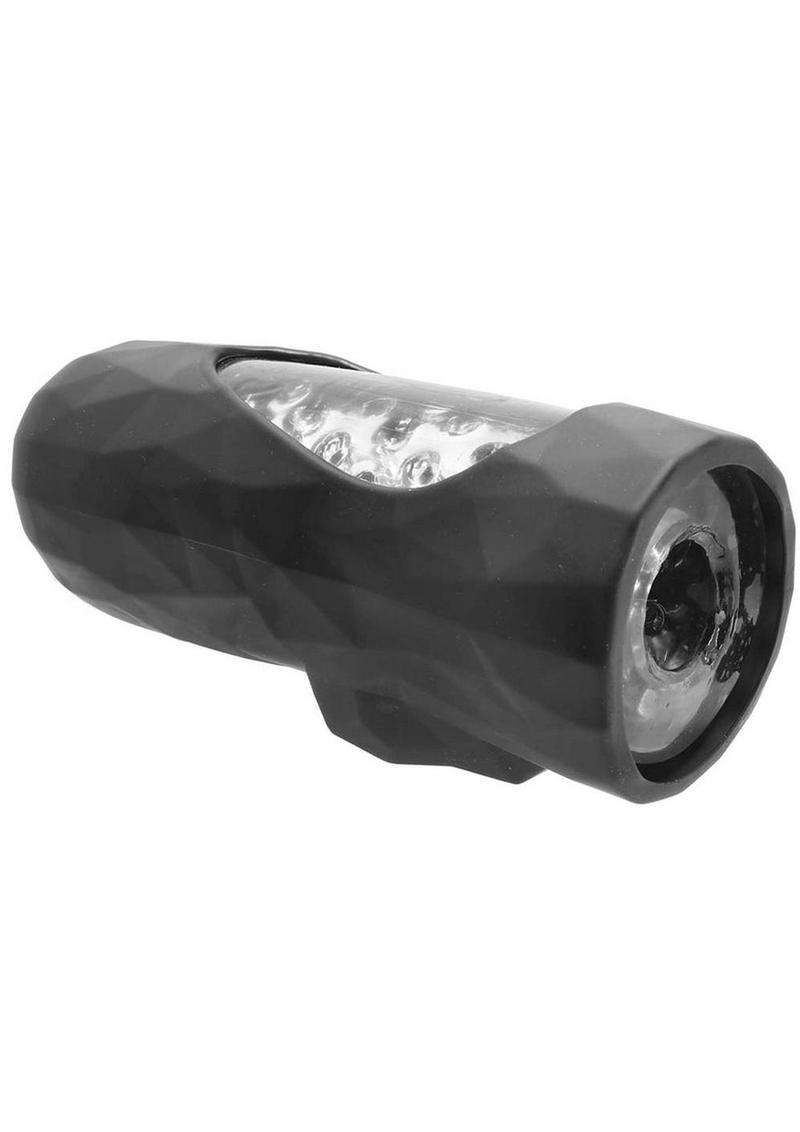 Hummer 2.0 Silicone Rechargeable Vibrating Stroker - Crystal Clear/Black Pearl