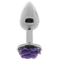 Rear Assets Rose Aluminum Anal Plug - Small - Purple/Silver