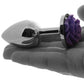 Rear Assets Rose Aluminum Anal Plug - Small - Purple/Silver