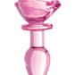 Booty Sparks Pink Rose Glass Anal Plug - Small - Pink