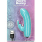 PowerBullet Alice's Bunny Silicone Rechargeable Rabbit Vibrator- Teal