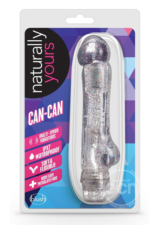 Naturally Yours Can-Can Vibrating Dildo 7in - Clear