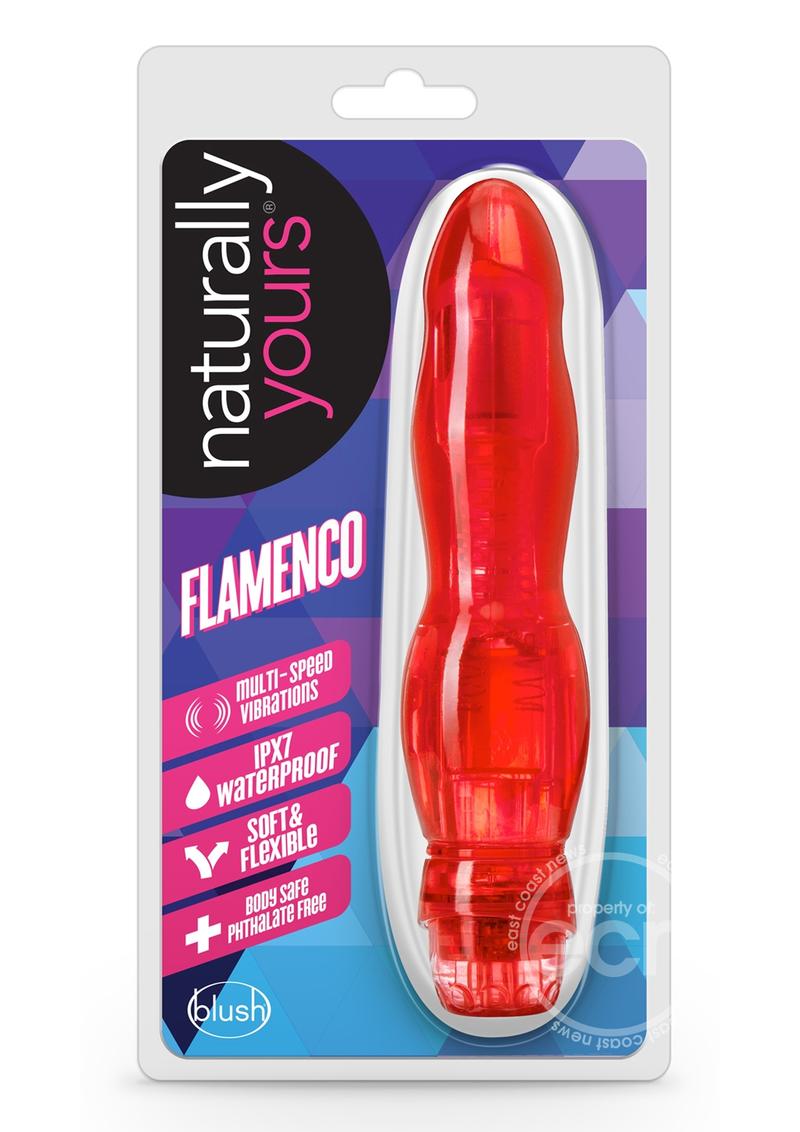 Naturally Yours Flamenco Vibrating Dildo 6.75in - Red