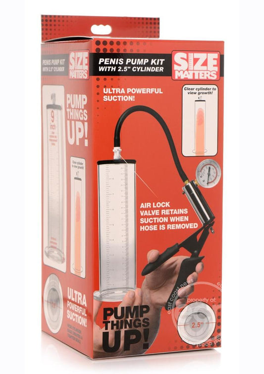 Size Matters Penis Pump Kit with Cylinder 2.5in - Clear