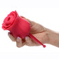 Inmi Bloomgasm Sucking & Vibrating Rose Silicone Rechargeable Clit Stimulator - Red