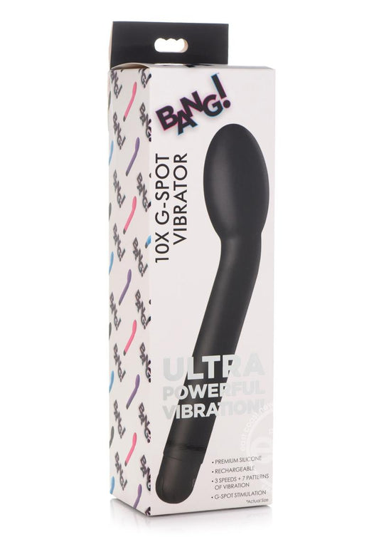 Bang! 10X Rechargeable Silicone G-Spot Vibrator - Black