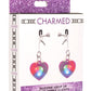 Charmed Silicone Light-Up Heart Nipple Clamps - Purple