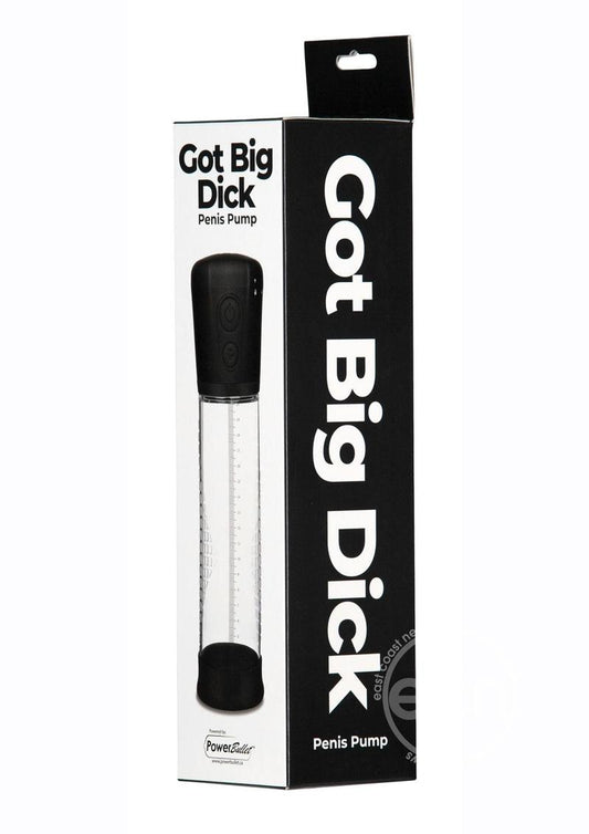 PowerBullet Got Big Dick Automatic Penis Pump - Black/Clear