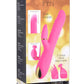 Inmi Versa-Thrust Rechargeable Silicone 10x Rabbit Vibrator with 3 Attachments - Pink
