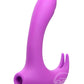 Shegasm Lux Rocker Silicone Rechargeable 12x Pulsing Rabbit Vibrator- Purple