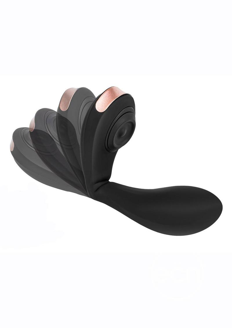OMG VibraPulse Rechargeable Silicone Adjustable Clitoral Massager with Vibrator - Black