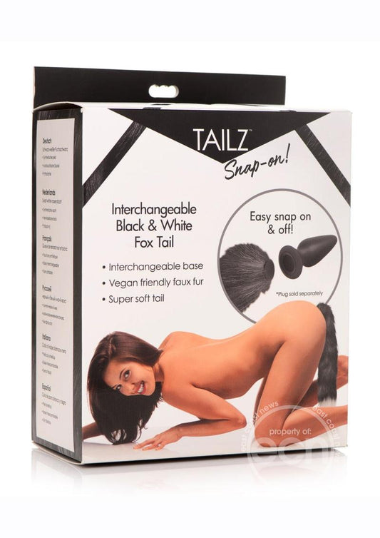 Tailz Interchangeable Fox Tail Accessory<br>- Black/White