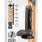 Dr. Skin Plus Posable Dildo with Balls and Suction Cup 6in - Chocolate