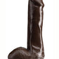 Dr. Skin Plus Posable Dildo with Balls and Suction Cup 6in - Chocolate