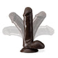 Dr. Skin Plus Posable Dildo with Balls and Suction Cup 6in - Chocolate