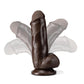 Dr. Skin Plus Girthy Posable Dildo with Balls and Suction Cup 7in - Chocolate