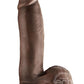 Dr. Skin Glide Self Lubricating Dildo with Balls 7in - Chocolate