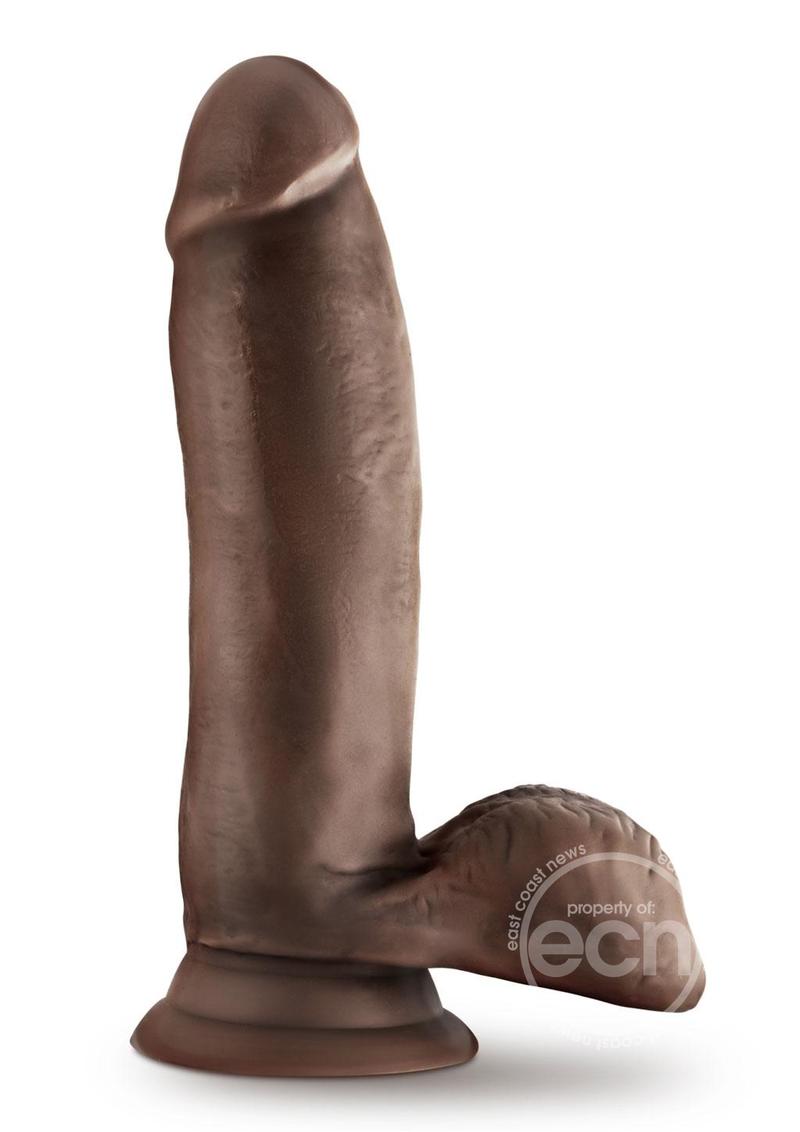 Dr. Skin Glide Self Lubricating Dildo with Balls 7in - Chocolate