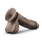Dr. Skin Glide Self Lubricating Dildo with Balls 7in - Chocolate