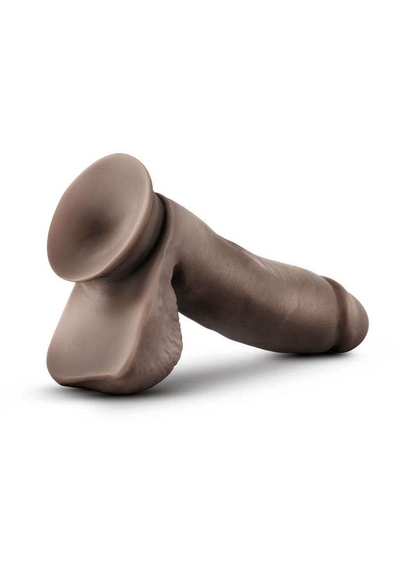 Dr. Skin Glide Self Lubricating Dildo with Balls 7in - Chocolate