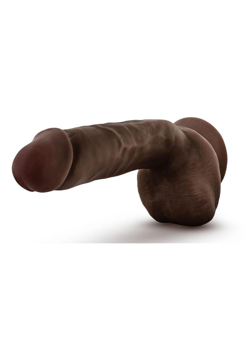 Dr. Skin Glide Self Lubricating Dildo with Balls 8.5in - Chocolate