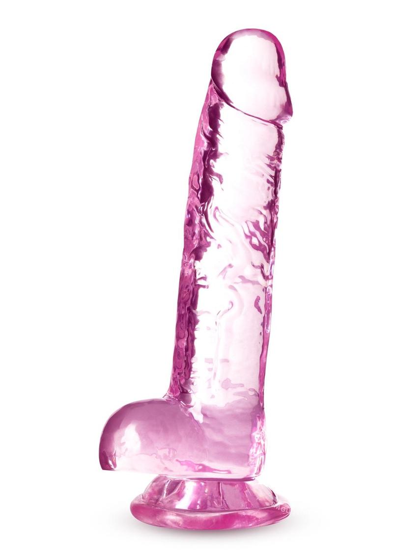 Naturally Yours Crystalline Dildo 7in - Rose