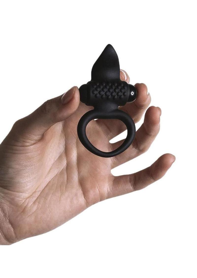 Lingus Silicone Vibrating Cock Ring - Black