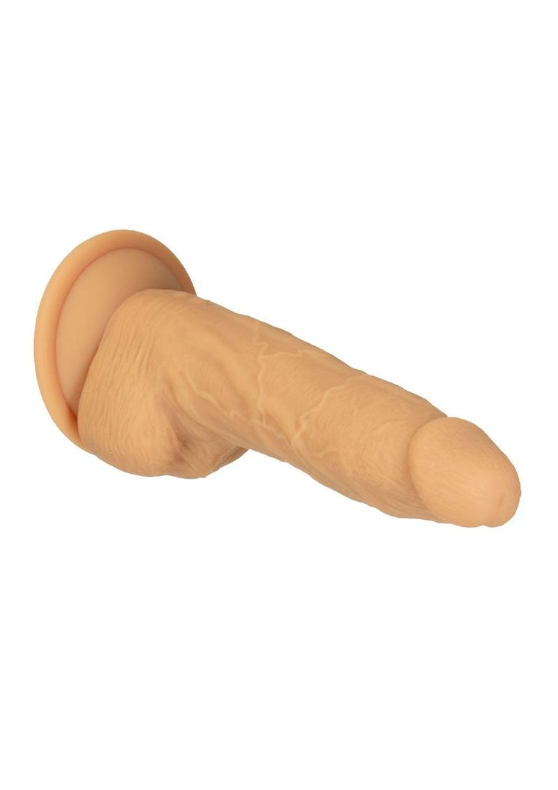 Naked Addiction Silicone Rechargeable Vibrating and Rotating Dildo with Remote Control 8in - Caramel