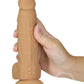 Naked Addiction Silicone Rechargeable Vibrating and Rotating Dildo with Remote Control 8in - Caramel