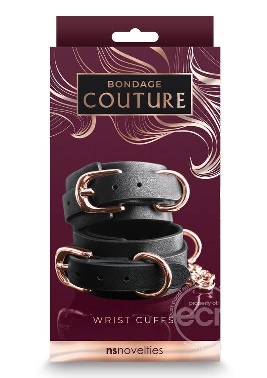 Bondage Couture Wrist Cuffs - Black