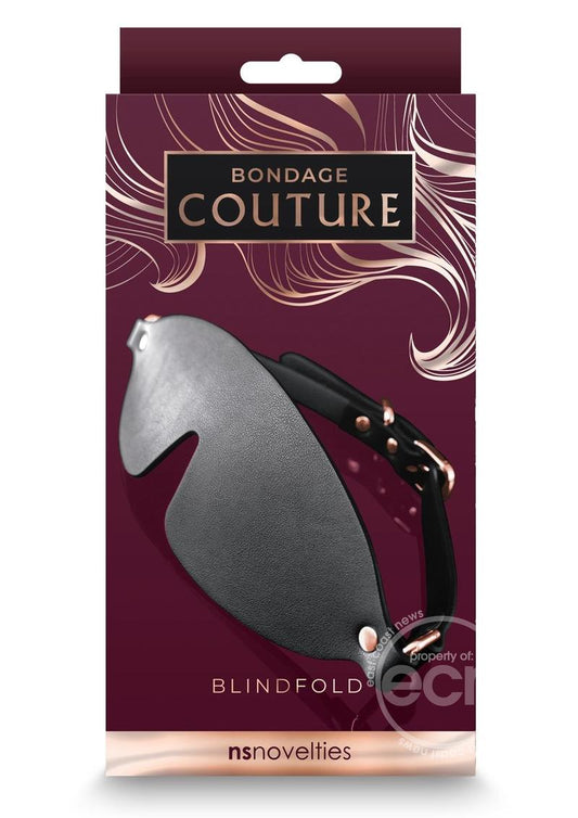 Bondage Couture PU Leather Blind Fold - Black