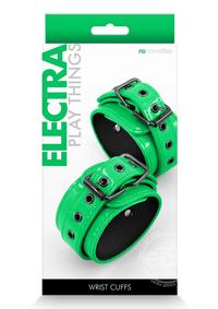 Electra Play Things PU Leather Wrist Cuffs - Green