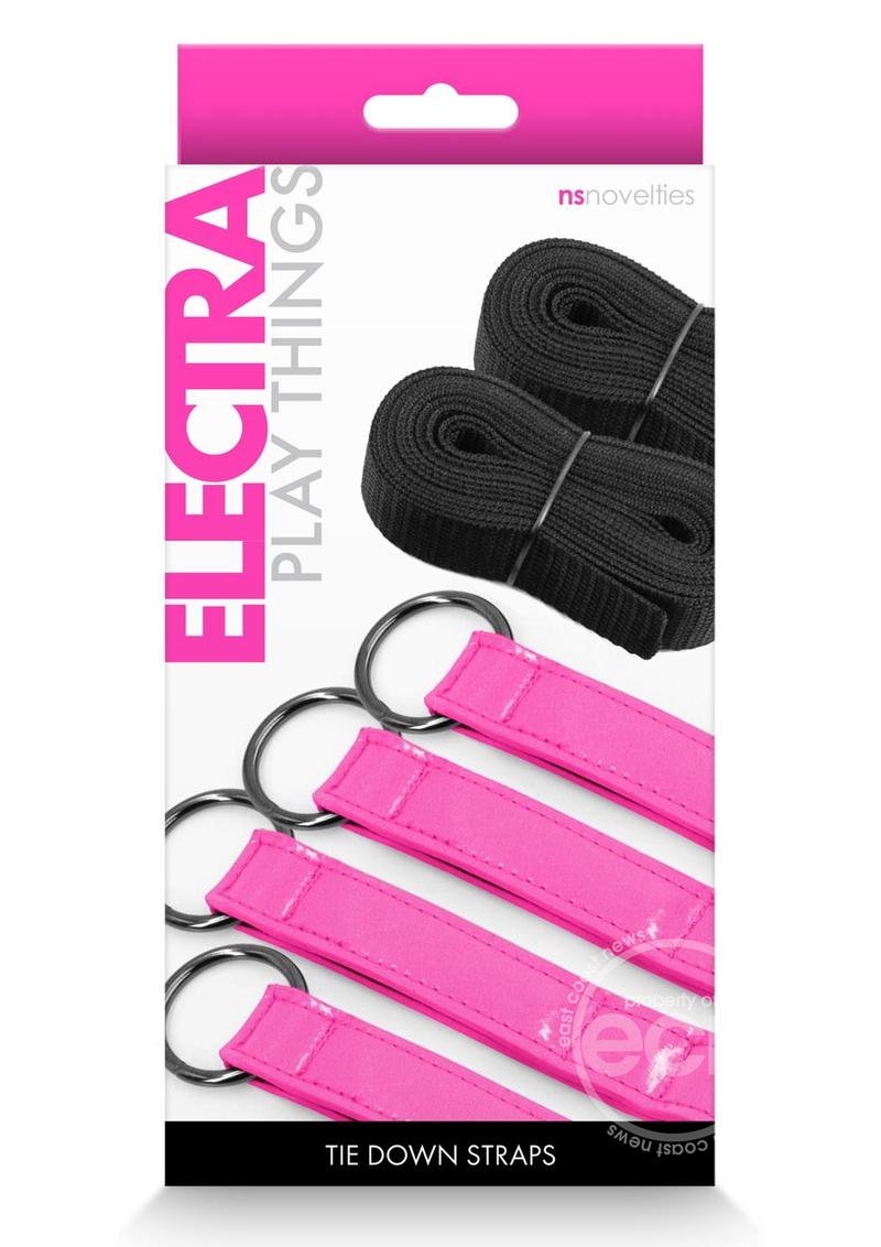 Electra Play Things PU Leather Bed Restraint Straps - Pink