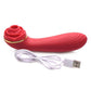 Inmi Bloomgasm Passion Petals 10X Rechargeable Silicone Rose Clitoral Stimulator - Red