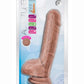 Au Naturel Big Billy Dual Dense Dildo with Balls 9in - Caramel