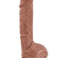 Au Naturel Big Billy Dual Dense Dildo with Balls 9in - Caramel
