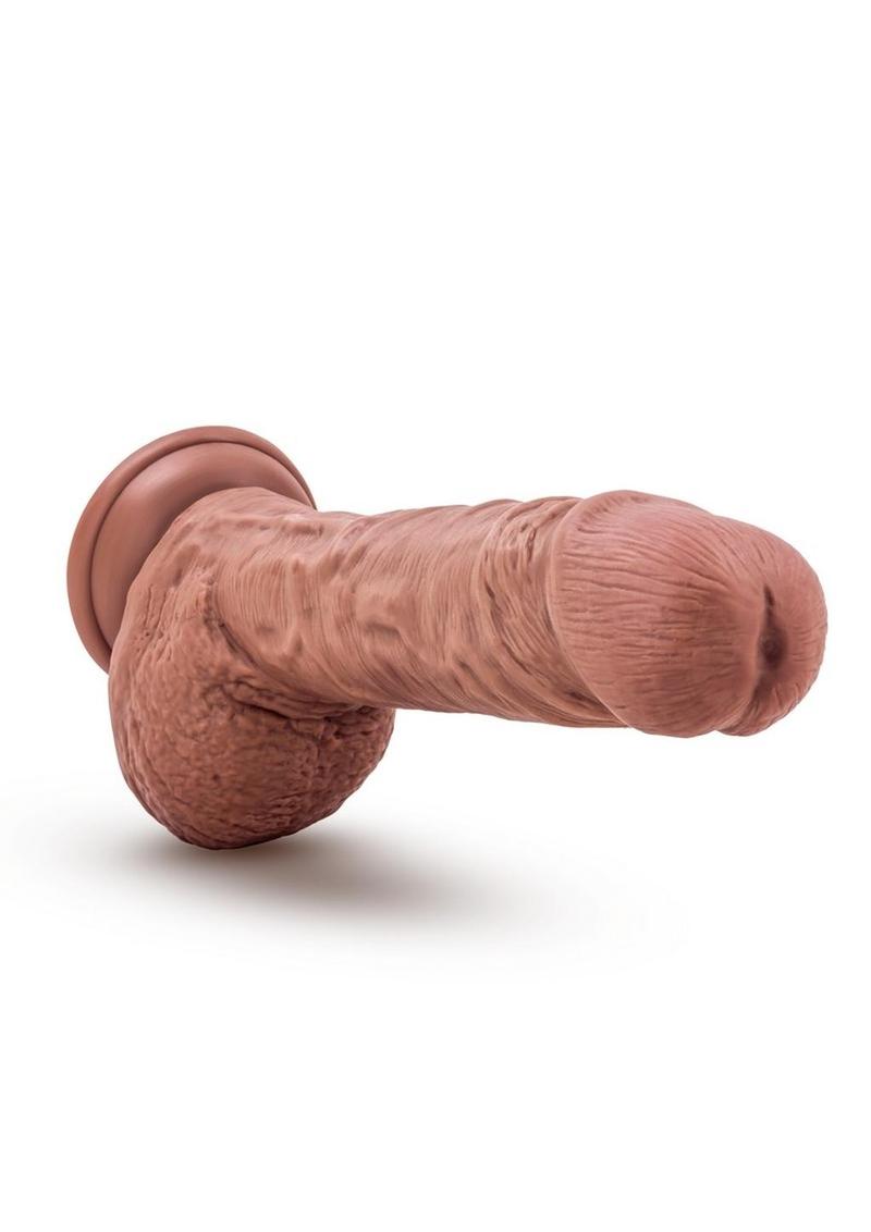 Au Naturel Big Billy Dual Dense Dildo with Balls 9in - Caramel