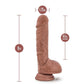 Au Naturel Big Billy Dual Dense Dildo with Balls 9in - Caramel