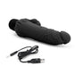 Powercocks Silicone Realistic Vibrator with Clitoral Stimulator 7in - Black