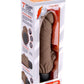 Powercocks Silicone Realistic Vibrator with Clitoral Stimulator 7in - Chocolate