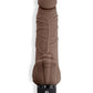 Powercocks Silicone Realistic Vibrator with Clitoral Stimulator 7in - Chocolate