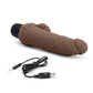 Powercocks Silicone Realistic Vibrator with Clitoral Stimulator 7in - Chocolate