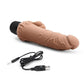 Powercocks Silicone Realistic Vibrator with Clitoral Stimulator 7in - Caramel