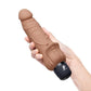 Powercocks Silicone Realistic Vibrator with Clitoral Stimulator 7in - Caramel