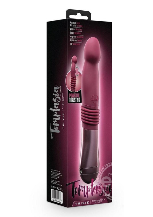 Temptasia Trixie Rechargeable Silicone Thrusting Dildo - Wine