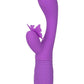 Rechargeable Butterfly Kiss Flutter Silicone Rabbit Vibrator - Purple