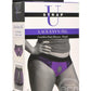 Strap U Lace Envy Lace Crotchless Panty Harness - XXXLarge -Purple/Black