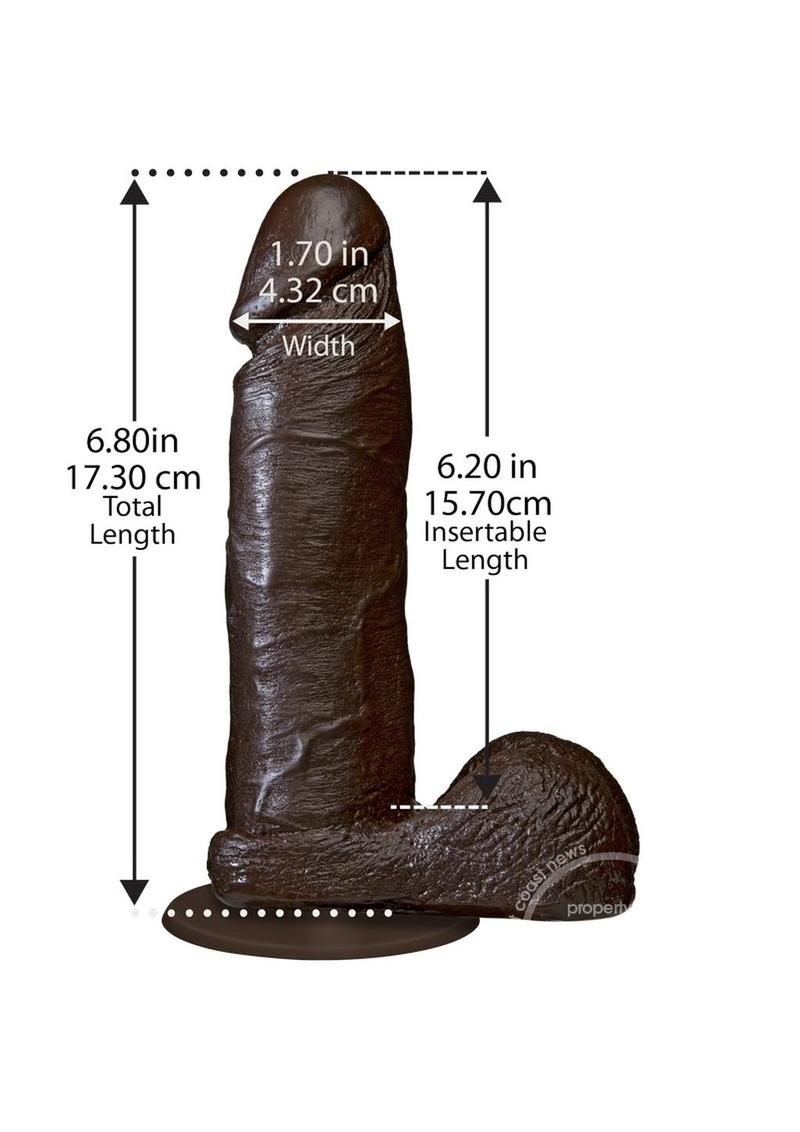 The Realistic Cock Dildo 6in - Chocolate