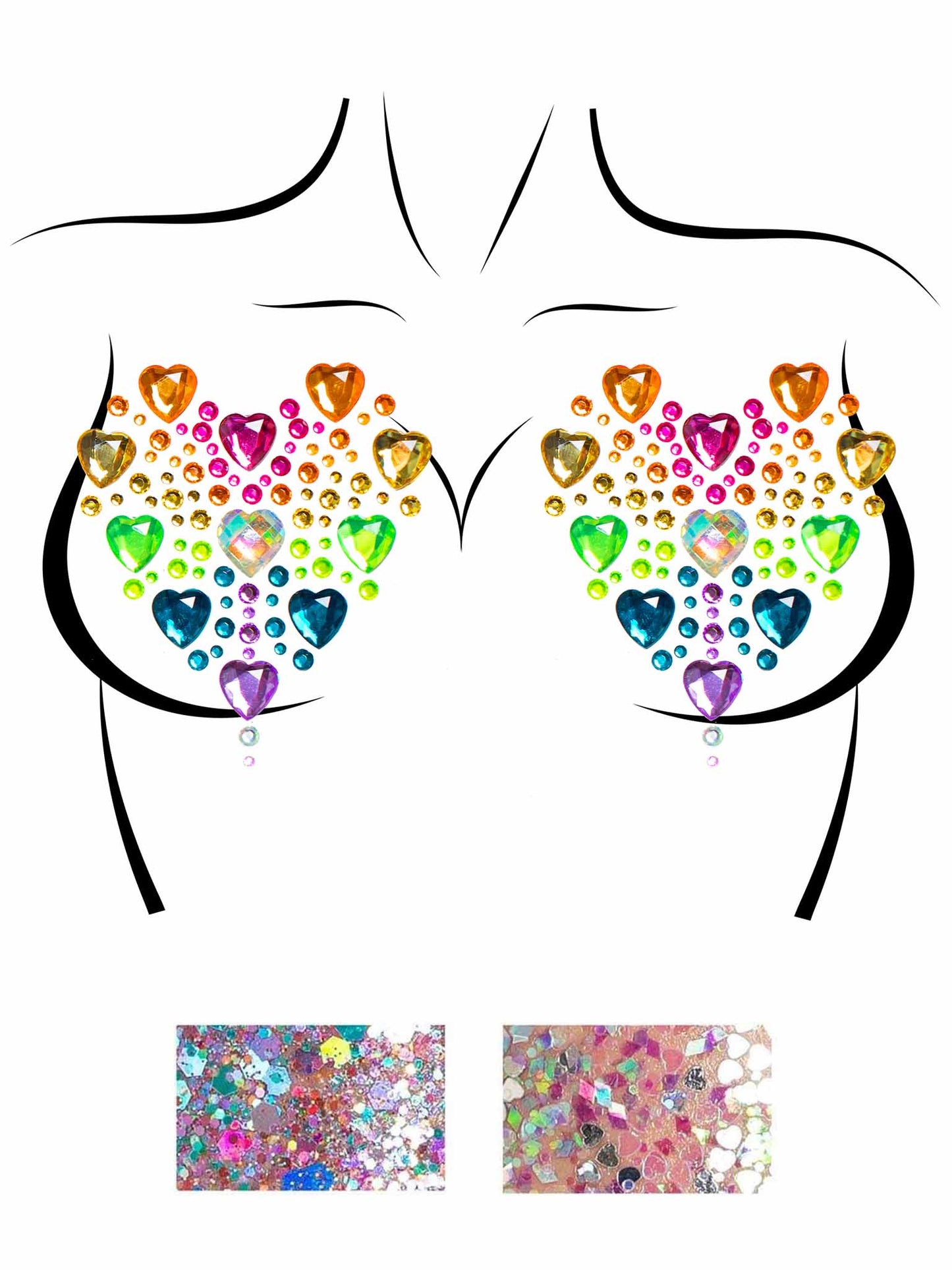 Prism adhesive jewel nipple st