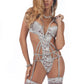 B1616 - 2Pc Strappy Chantilly Teddy & Stockings